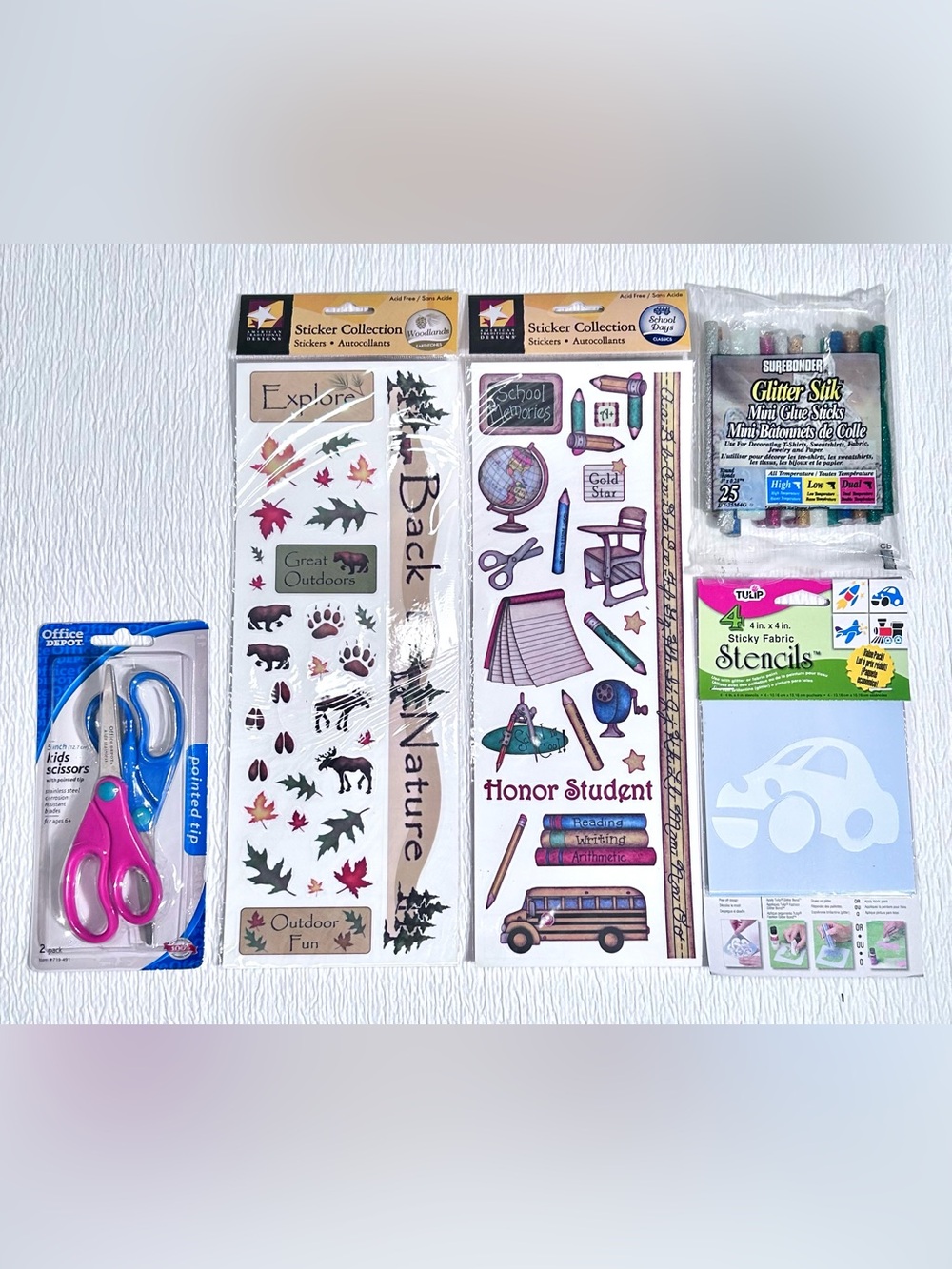 Sticker Sheets- School & Nature, Boy Stencils, Crafting Supplies